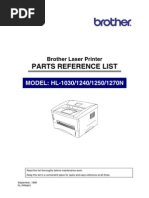 Brother HL-1030, 1240, 1250, 1270n Parts Manual PDF