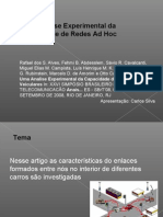 Análise do Artigo "Uma Analise Experimental da Capacidade de Redes Ad Hoc Veiculares"