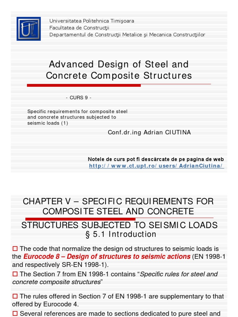 Advanced Design of Steel and Concrete Composite Structures | PDF | Beam ...