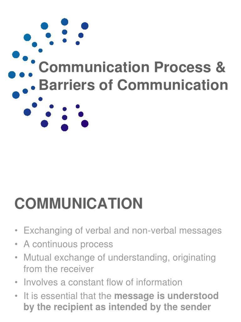 Communication Process and Barriers | PDF | Cybernetics | Communication