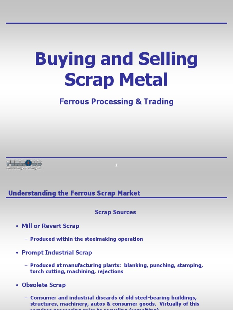 Buying and Selling Scrap Metal PDF Scrap Steel Mill