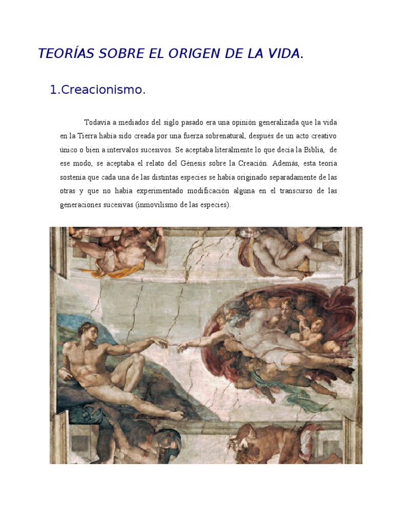 Teorías Sobre El Origen de La Vida | PDF