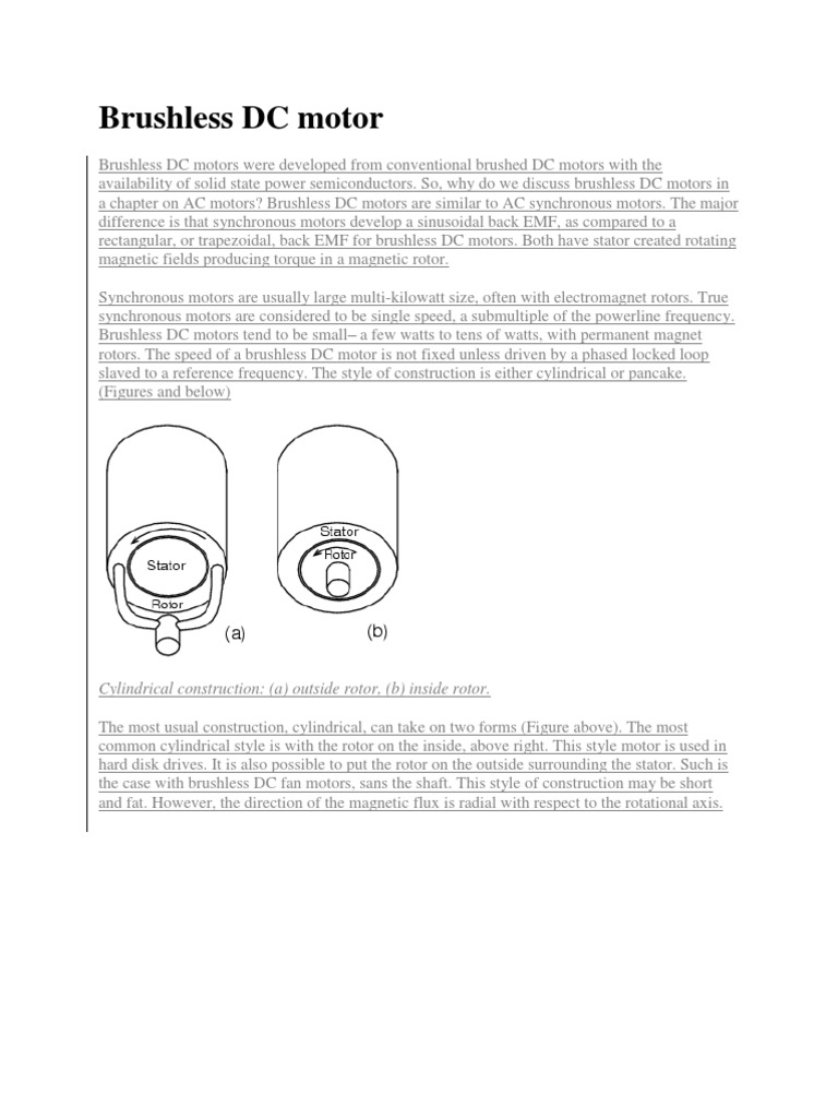 Brushless DC Motor | PDF | Electric Motor | Magnetism