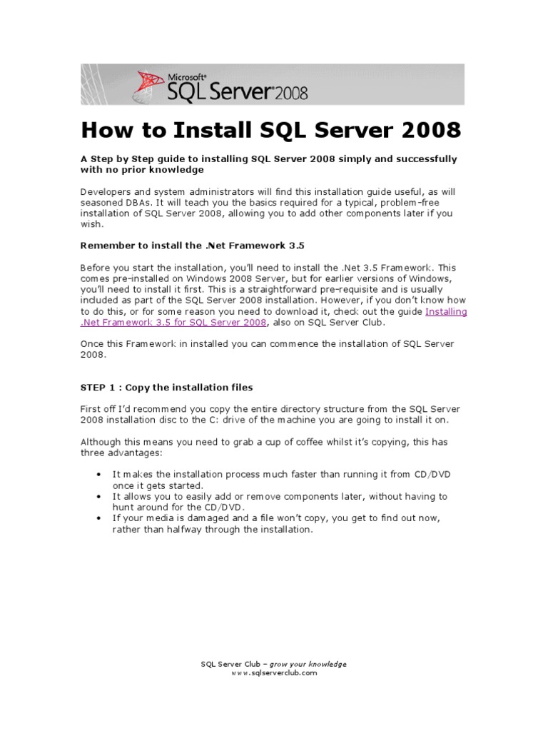 How To Install SQL Server 2008: Installing | PDF | Transmission Control ...