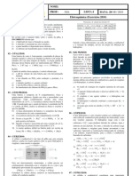 Lista de Exercícios de Eletroquímica