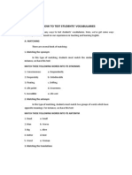 How To Test Students' Vocabularies: A. Matching