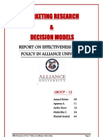 Report On Effectiveness of 24/7 Policy in Alliance University