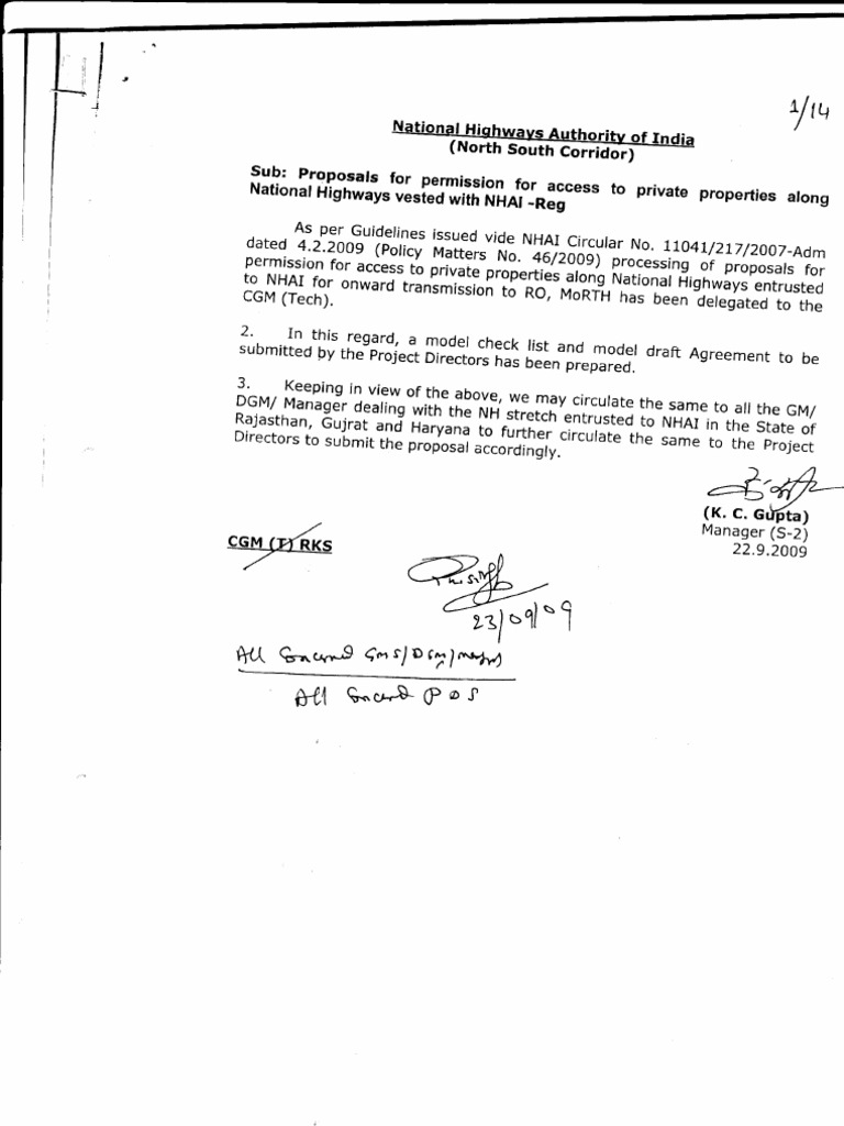 NHAI Access Permission Guidelines | PDF | Road Infrastructure | License