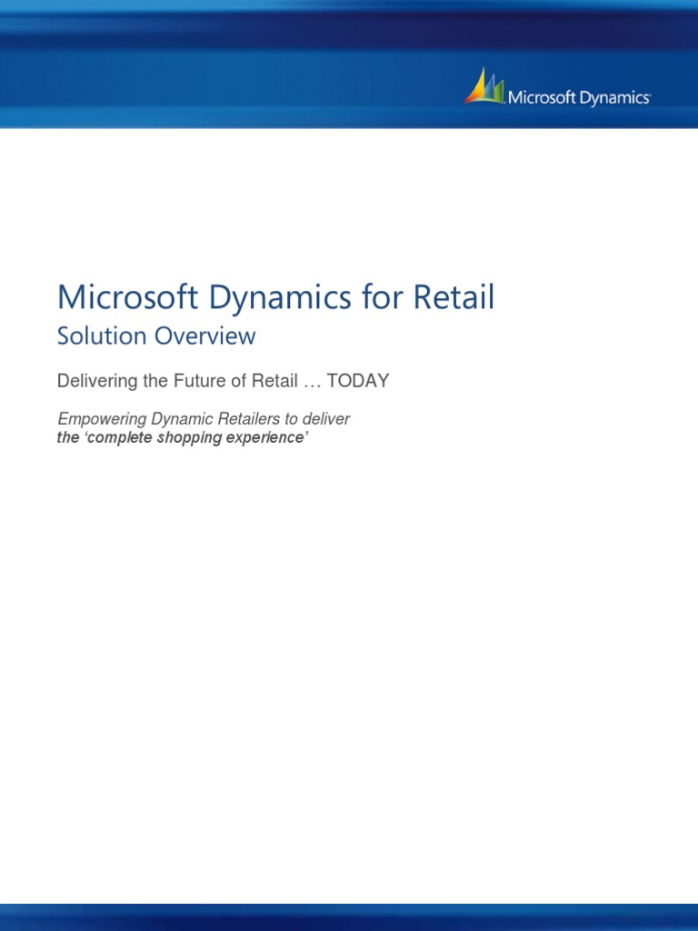 Microsoft Dynamics for Retail Solutions | PDF | Point Of Sale | Retail