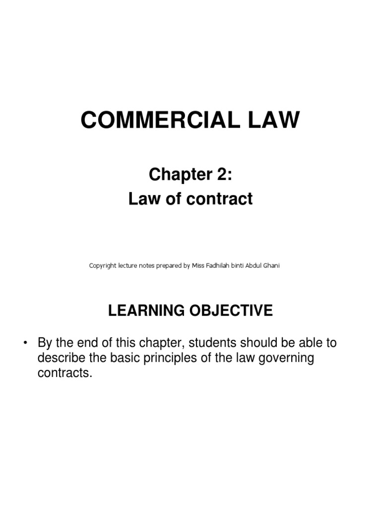 Chapter 2: Law of Contract | PDF | Offer And Acceptance | Consideration