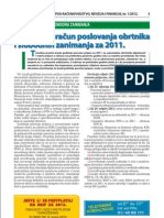 Godišnji Obračun Poslovanja Obrtnika I Slobodnih Zanimanja Za 2011.