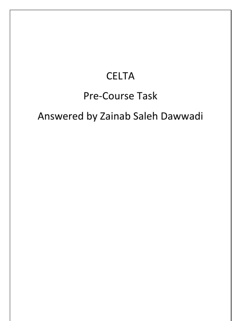 Celta Tasks | PDF | Verb | Question