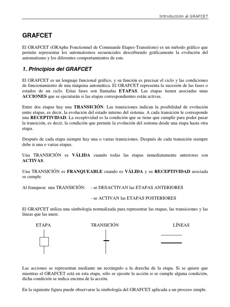Introducción al GRAFCET y su uso | PDF | Lenguaje de programación ...