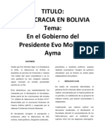 Democracia Bolivia bajo Morales