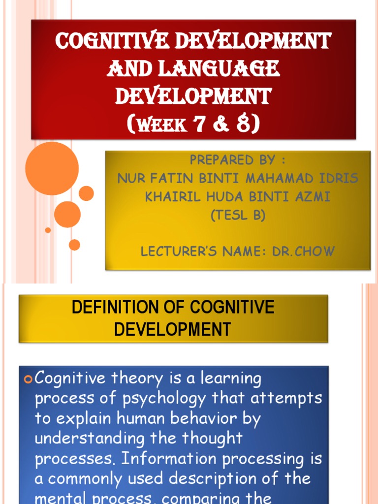 cognitive and language development essay