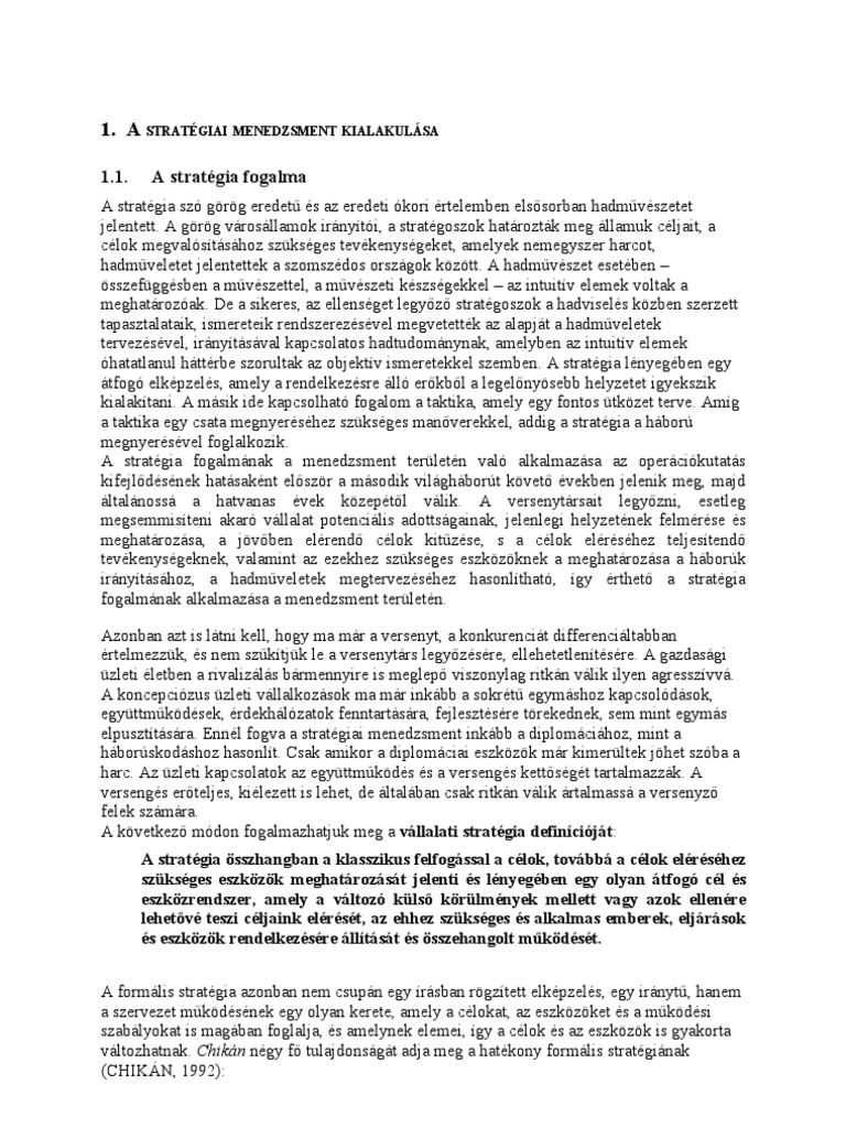 Stratégiai Menedzsment | PDF