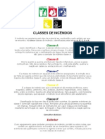 5 Classes de Incêndio