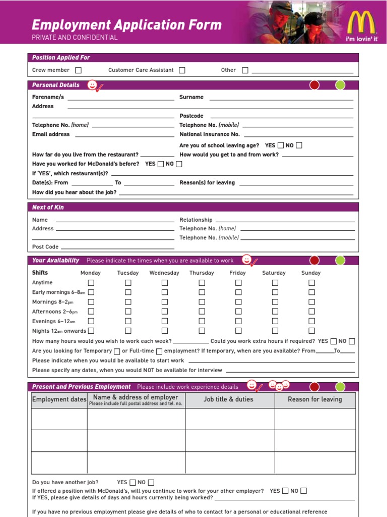 mcdonalds job application form 2008-10-17 | pdf | race and