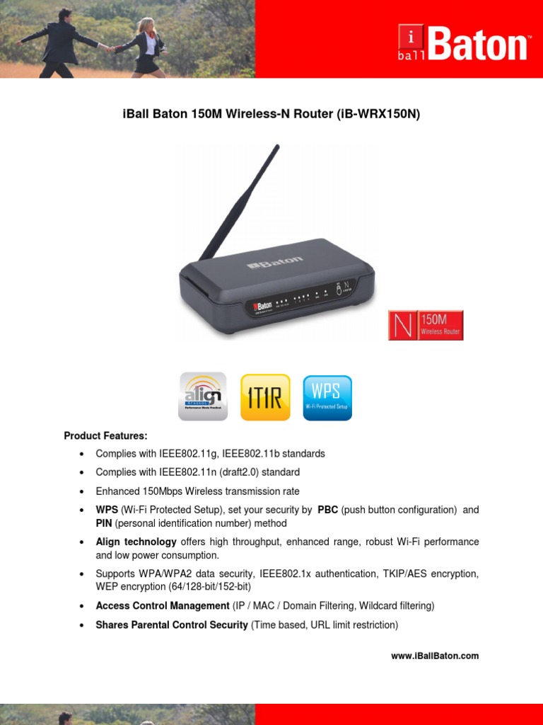 Iball Baton 150M Wireless-N Router (Ib-Wrx150N) : Product Features | PDF