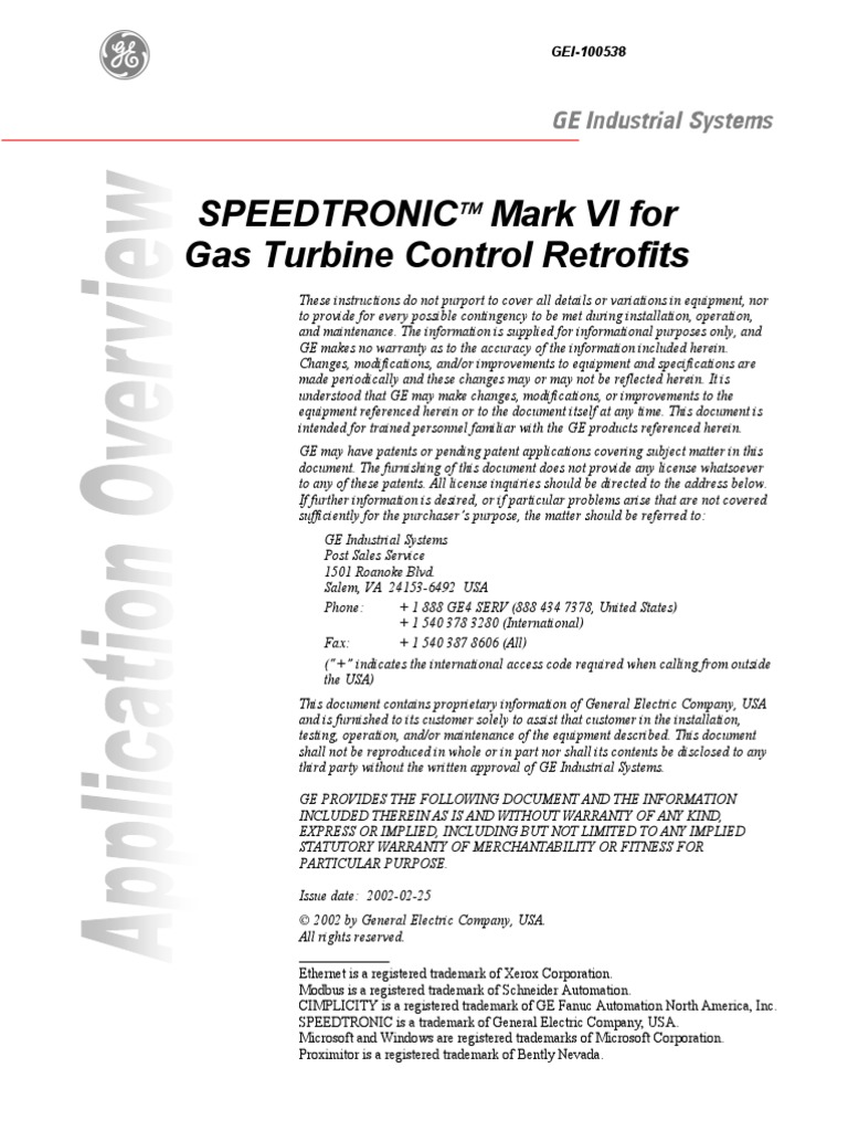 PEEDTRONICTM Mark VI For Gas Turbine Control Retrofits | PDF | Gas ...
