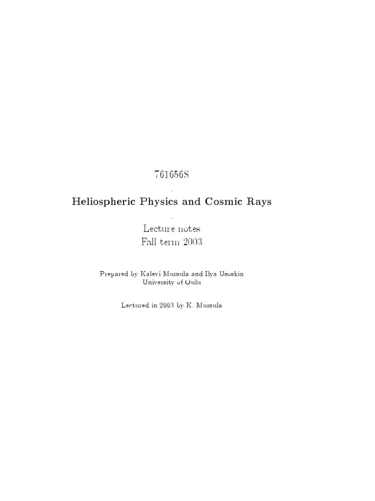 Heliosheric Physics and Cosmic Rays | PDF | Cosmic Ray | Neutron