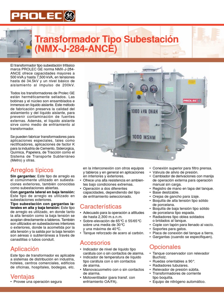 Transformador Subestación Prolec GE 500 kVA | PDF | Transformador ...