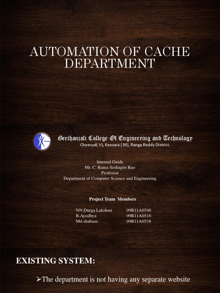 Automation of Cache Department | PDF | Career & Growth | Computers