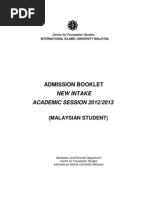 CFSIIUM Admission Booklet