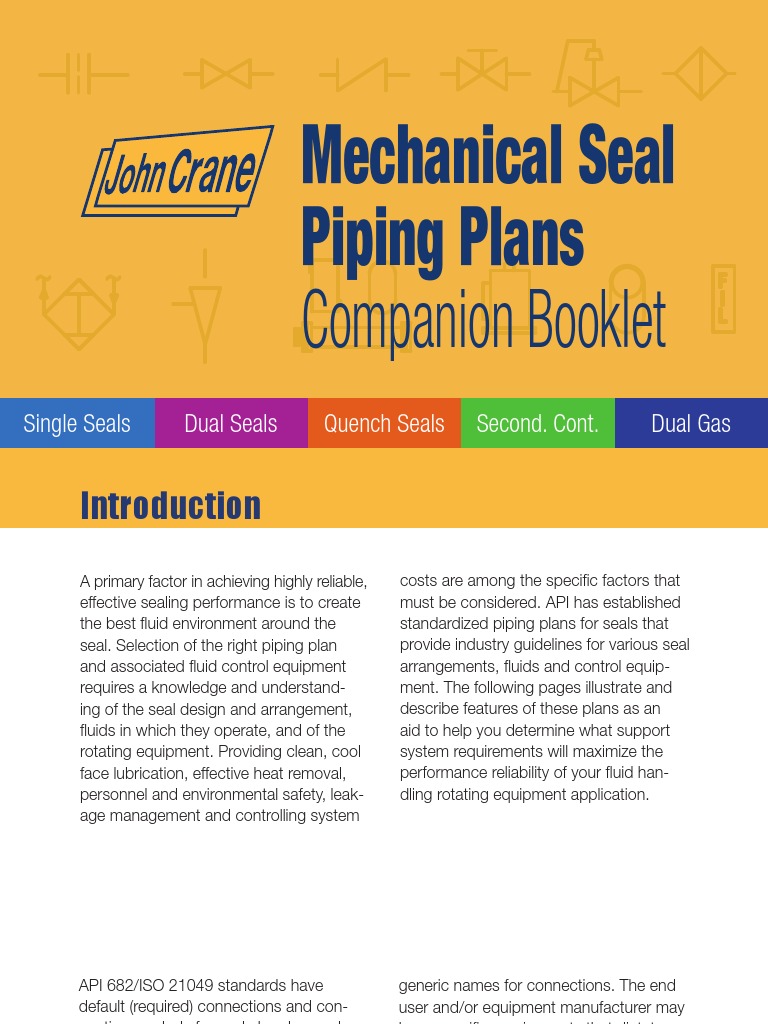 API Mechanical Seal Piping Plans Guide | PDF | Technology & Engineering