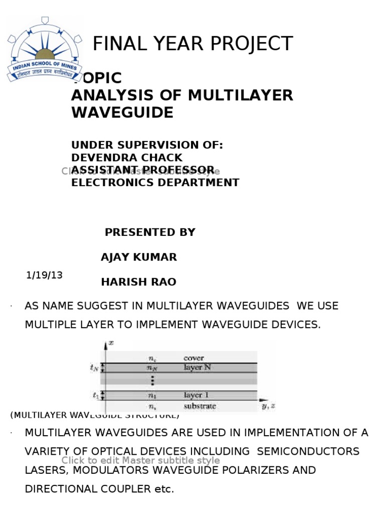 Analysis of Propagation Constants and Dispersion in Multilayer ...