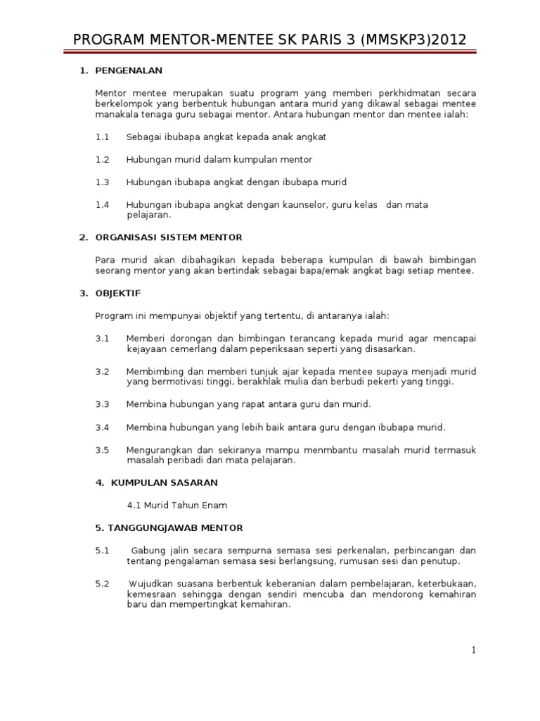 Program Mentor Mentee | PDF