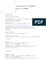 C program to find roots of quadratic equation