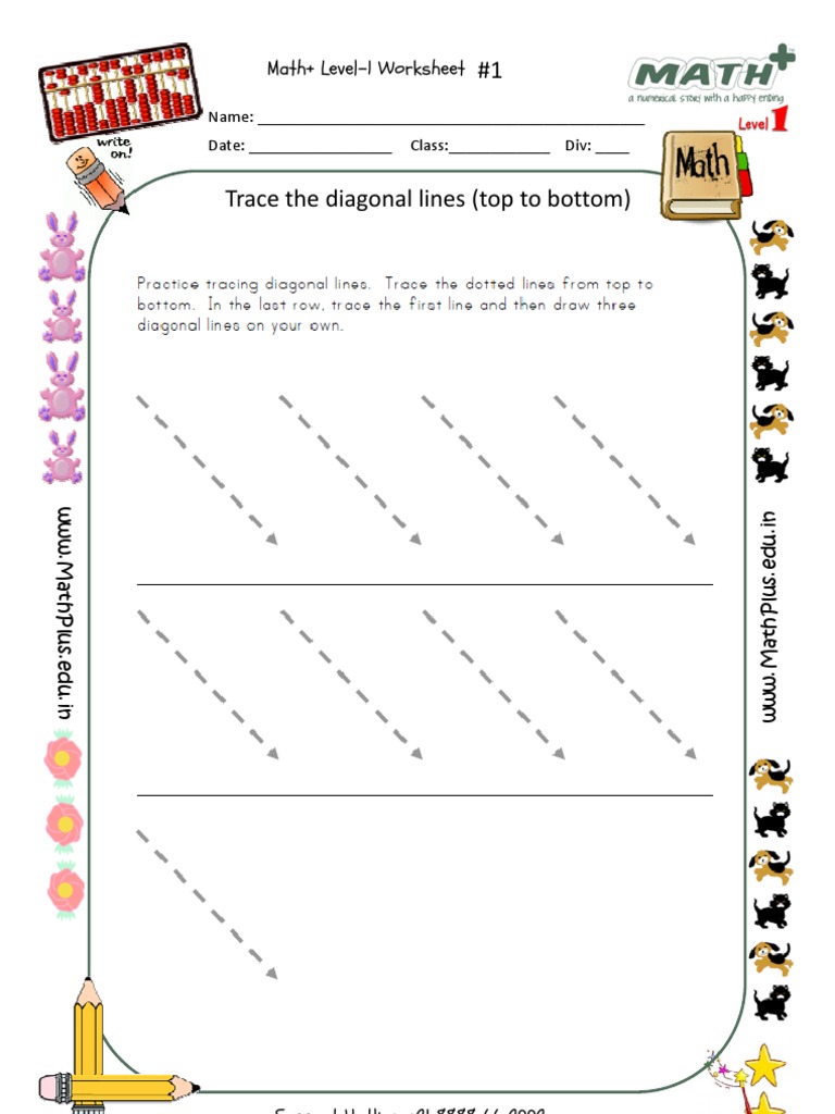 Tracing Lines Worksheet | PDF