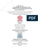 A Study On "Effectiveness of Training and Development in Kaypee Metals and Alloys (P) LTD."