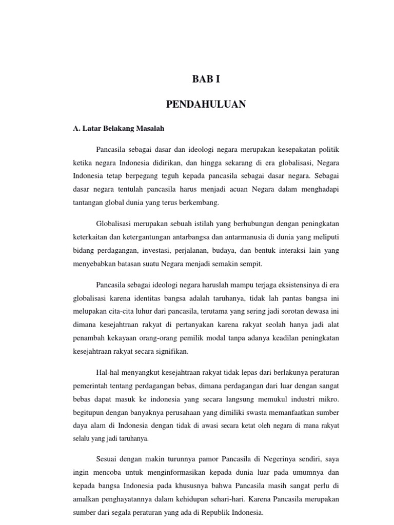 Bab I Pendahuluan A Latar Belakang Masalah