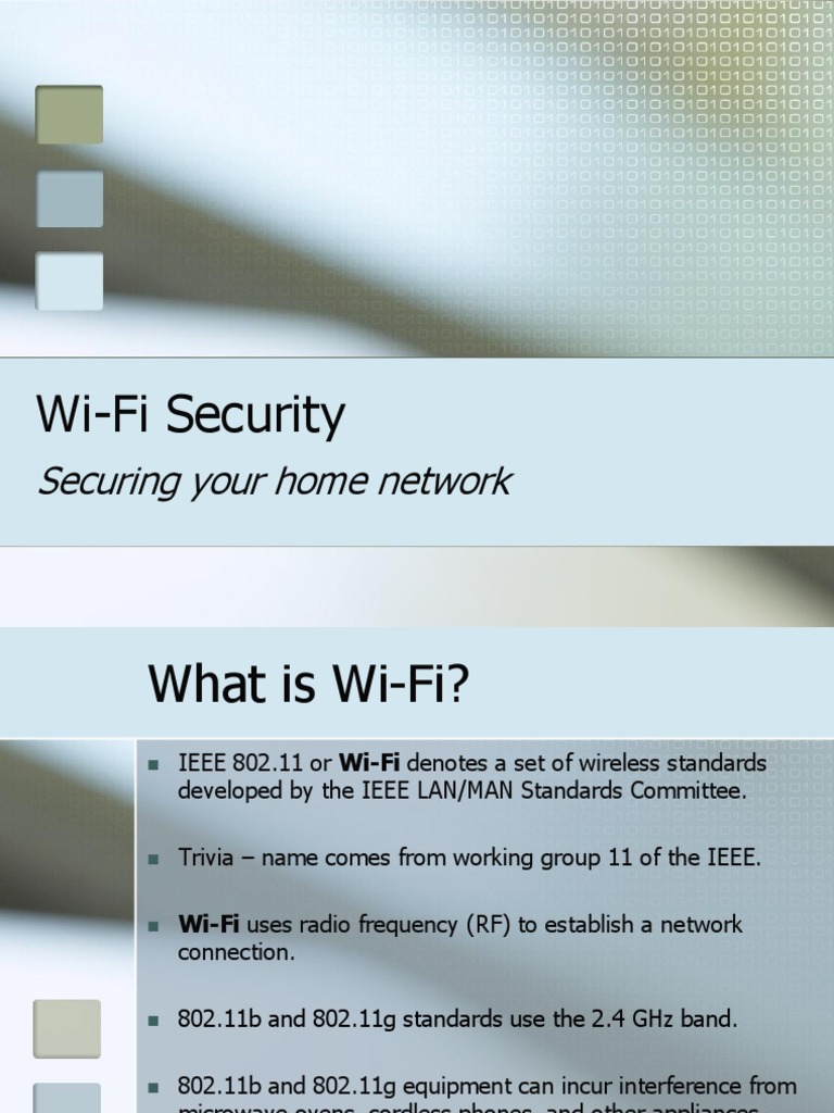 Wi-Fi Security: Protect Your Network | PDF | Ieee 802.11 | Wi Fi