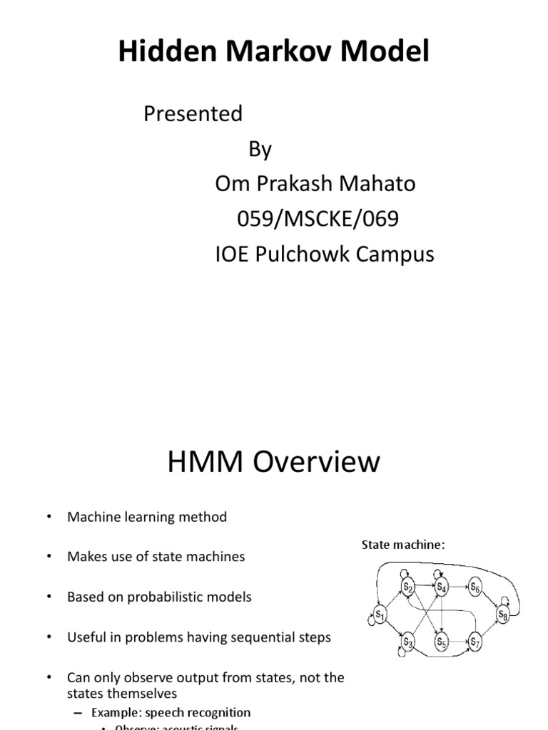 Understanding Hidden Markov Models | PDF | Markov Chain | Speech ...
