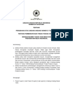 UU N0. 20 Tahun 2001 Tentang Pemberantasan Tindak Pidana Korupsi