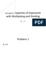 Simple Properties of Exponents with Multiplying and Dividing