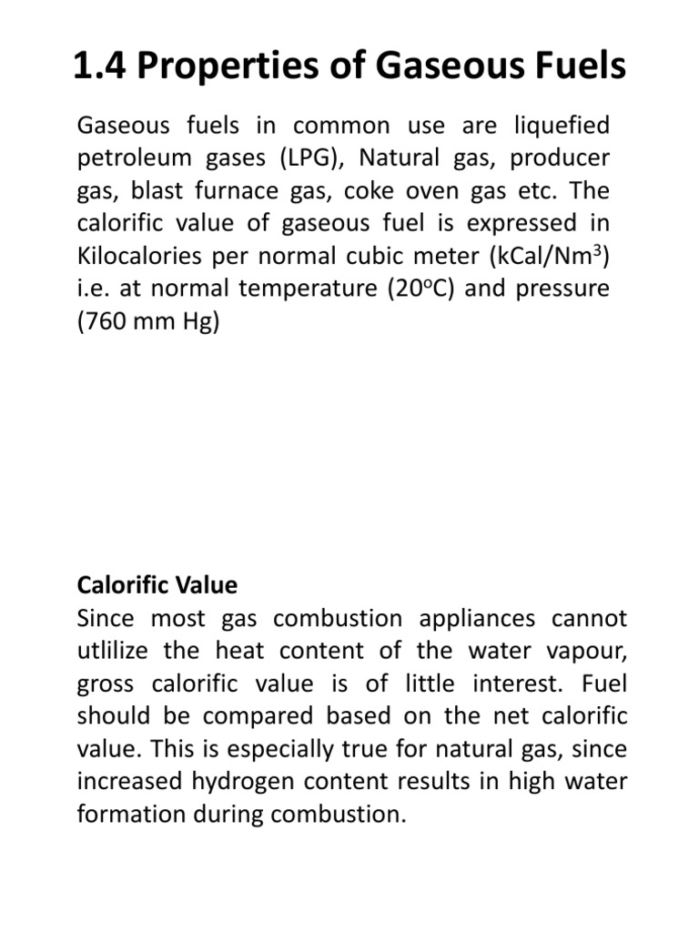 properties of gaseous fuel Liquefied Petroleum Gas Natural Gas