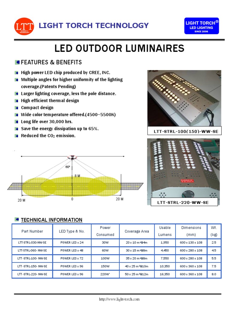 LED Outdoor Luminaires Overview | PDF | Lighting | Manufactured Goods