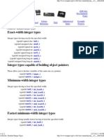 Standard Integer Types - Stdint