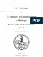 PROCEEDINGS of The Numismatic and Antiquarian Society of Philadelphia