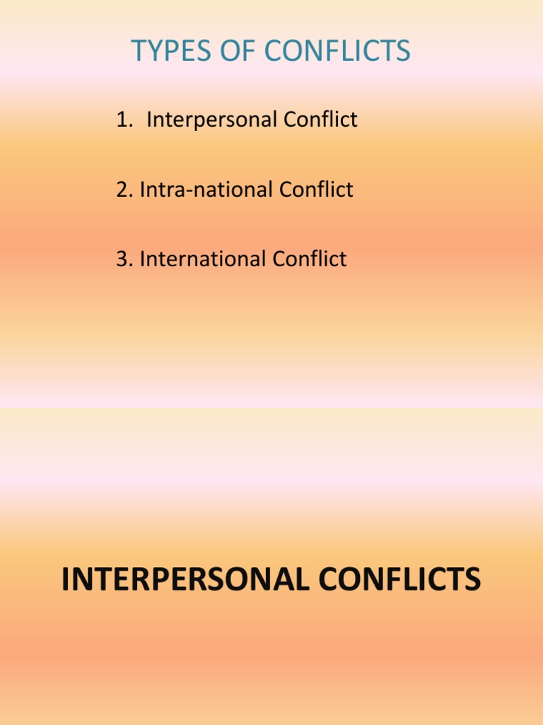 Types of Conflicts | PDF | Interpersonal Relationships | Behavioural ...