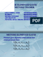 Metode Eliminasi Gauss & Metode Cramer