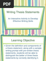 Thesis Statement Practic