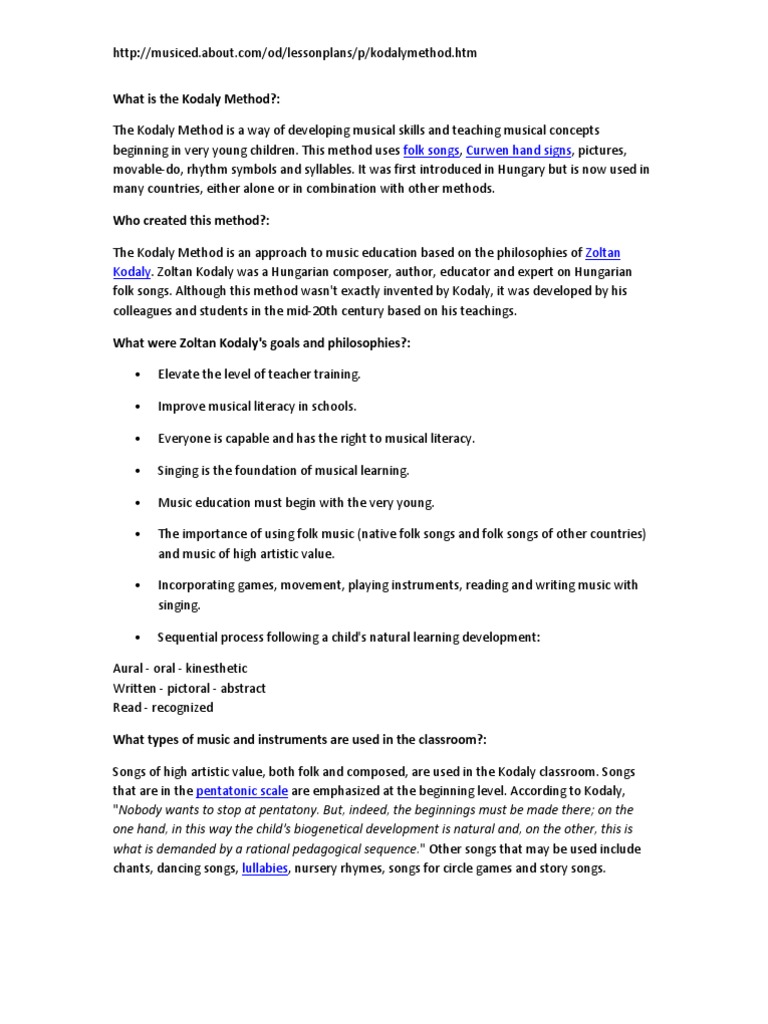 Understanding the Kodály Method | PDF | Performing Arts | Musicology
