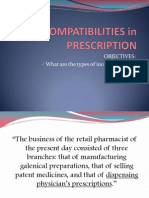 Types of pharmaceutical incompatibilities