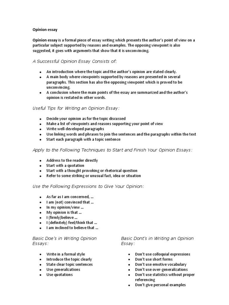 Opinion paper thesis statement examples picture