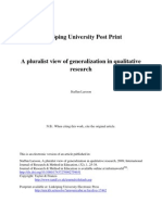 A pluralist view of generalization in qualitative research